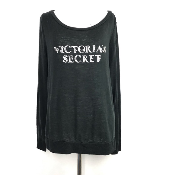 Victoria’s Secret Scoop Neck Black Long Sleeve - Picture 1 of 4